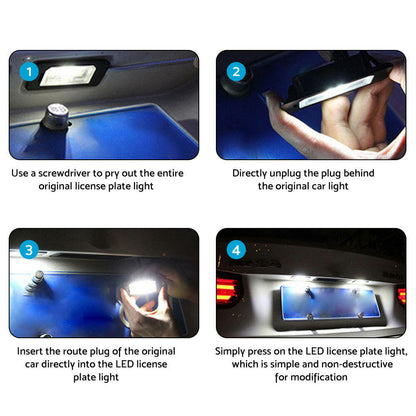 2x LED License Number Plate Light Lamps Suitable For BMW E90 E92 E93 E39 M5 E70.
