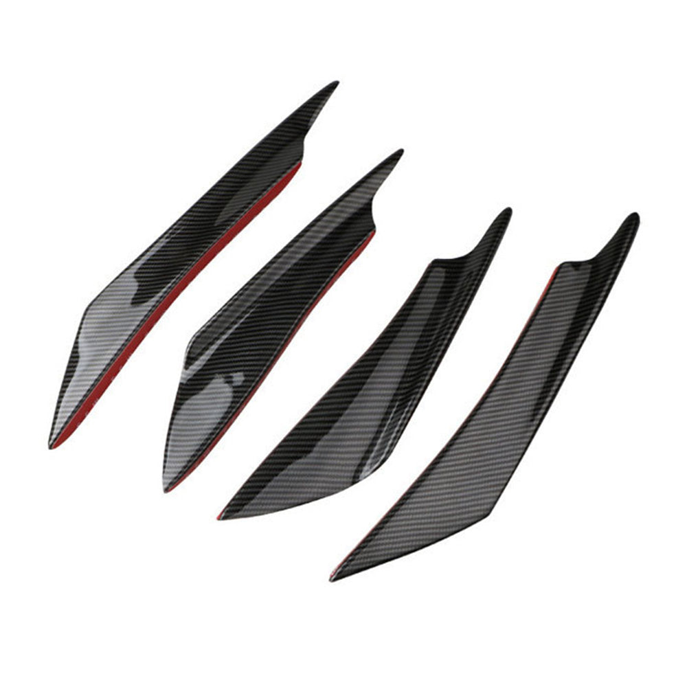 4x Carbon Fiber Bumper Fin Canard Splitter Diffuser Valence Spoiler Lip.