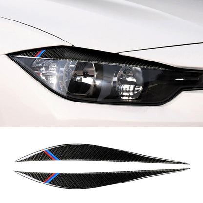 Carbon Fiber Eyelids Eyebrow Headlight Retrofit Accessories Suitable for BMW F30 3 Series.