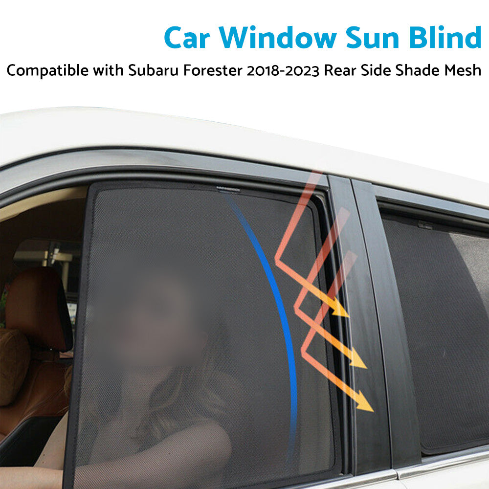 Car Window Sun Blind for Subaru Forester 2018-2023 Magnetic Rear Side Shade Mesh.