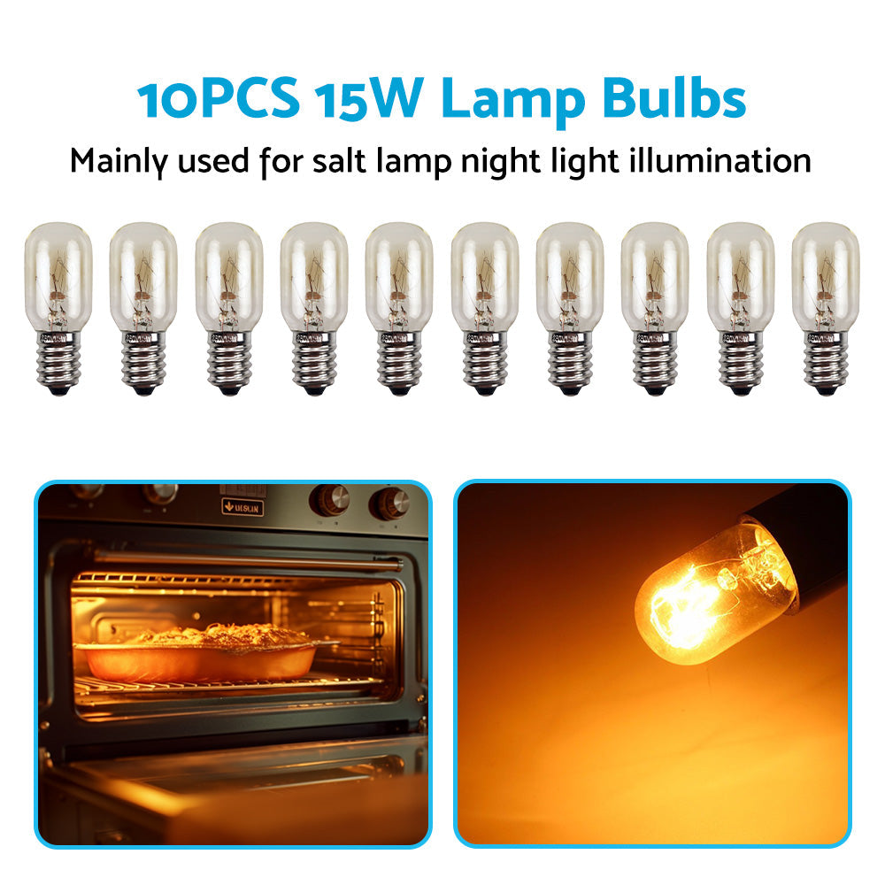 10PCS E14 Salt Lamp Globe Bulb 15W Light Bulb 230v Refrigerator Oven Replacement.