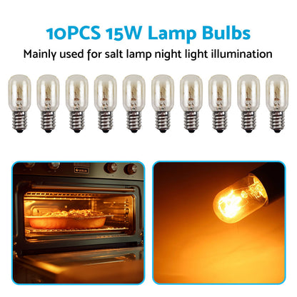 10PCS E14 Salt Lamp Globe Bulb 15W Light Bulb 230v Refrigerator Oven Replacement.
