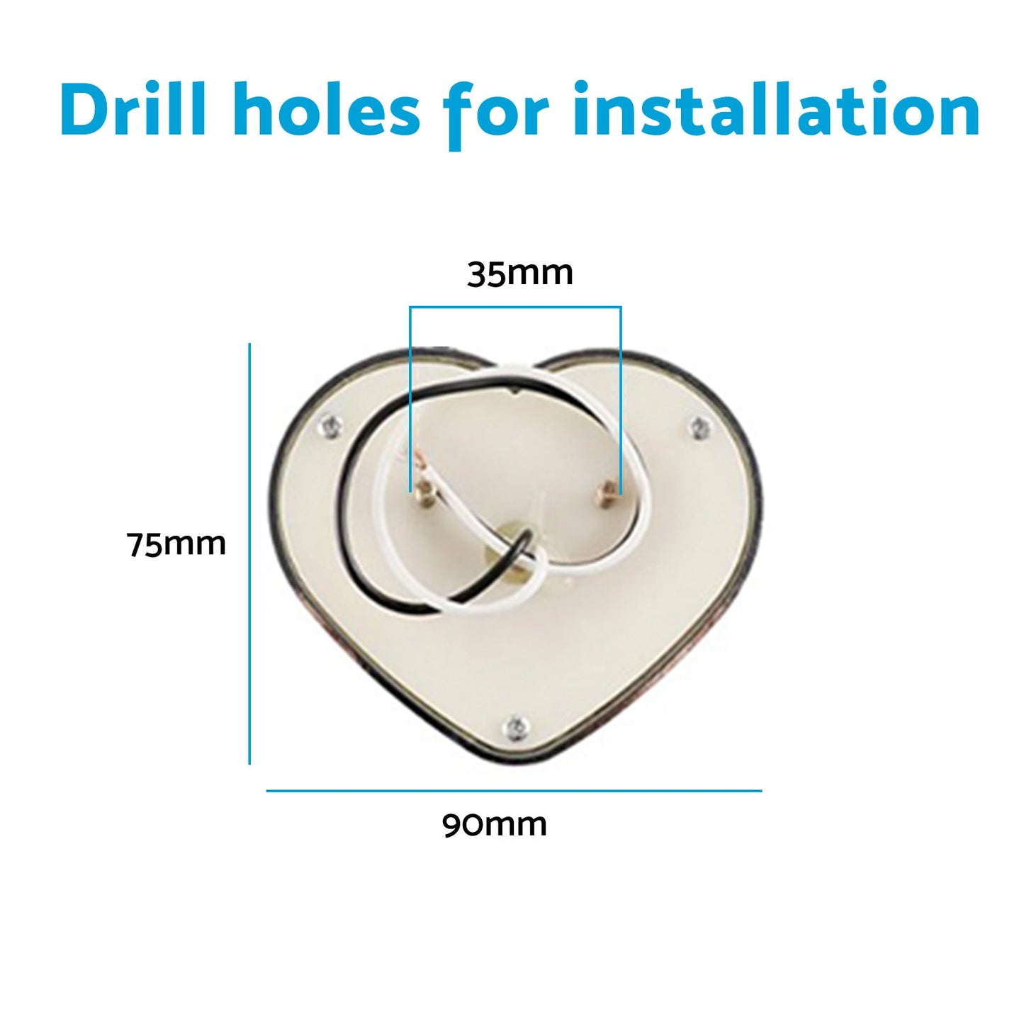 Heart Pair 12V LED Side Marker Indicators Clear Flash Amber.