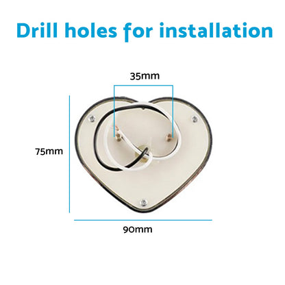 Heart Pair 12V LED Side Marker Indicators Clear Flash Amber.
