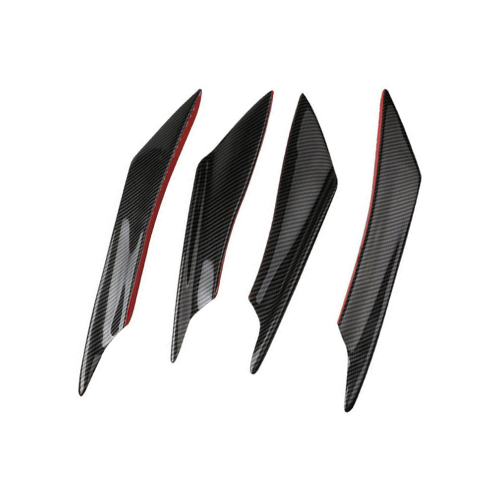 4x Carbon Fiber Bumper Fin Canard Splitter Diffuser Valence Spoiler Lip.