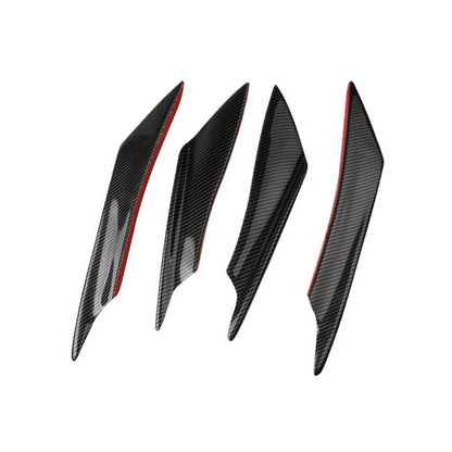 4x Carbon Fiber Bumper Fin Canard Splitter Diffuser Valence Spoiler Lip.