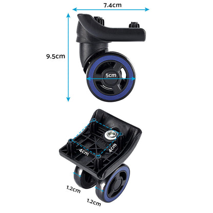 4x Luggage Wheels 360 Silent Spinner Suitable for Travel Suitcase Trolley Case