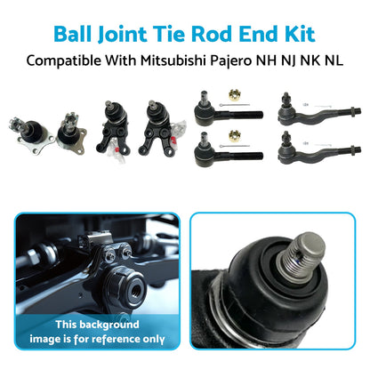 Ball Joint & Tie Rod End Kit Suitable For Mitsubishi Pajero NH/NJ/NK/NL 4WD 1991-2000