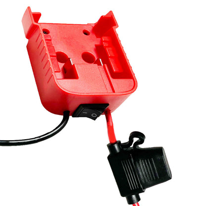 Battery Adapter With Built-In Fuse & Switch Suitable For Milwaukee 18V 14AWG