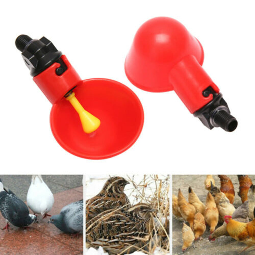 20x Poultry Chicken Automatic Drinker Cup Waterer Chook Bird Water Feeder Set.