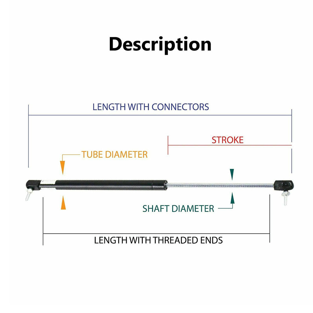 Gas Strut 500mm-350N x2  8mm Shaft  Caravans, Trailers, Canopy, Toolboxes struts.