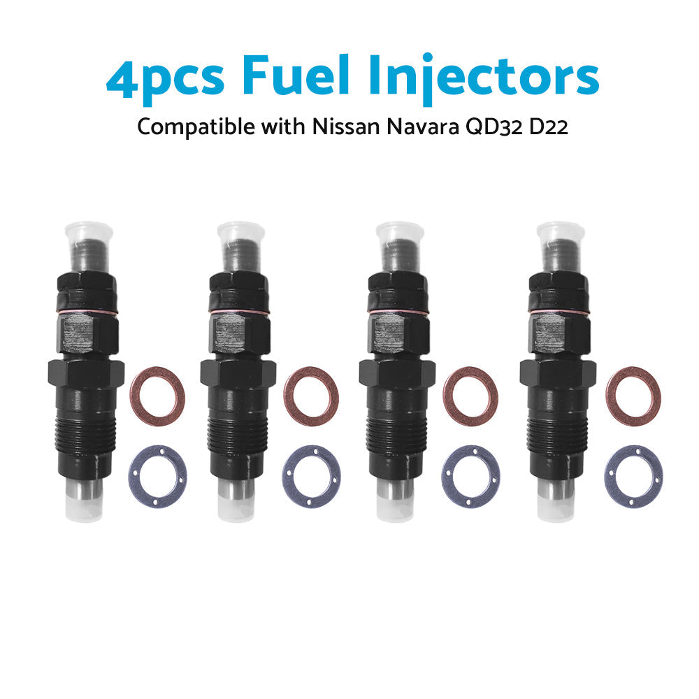 4PCS Desiel Fuel Injectors Suitable for Nissan Navara QD32 D22 3. 2L 1997-2001.
