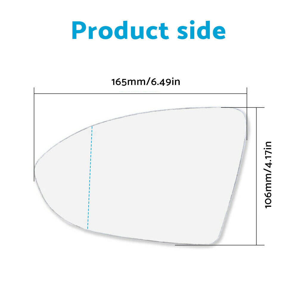 Left Mirror Glass Suitable For VW Golf MK7 MK7.5 2013-2018 Heated Convex w/ Base.