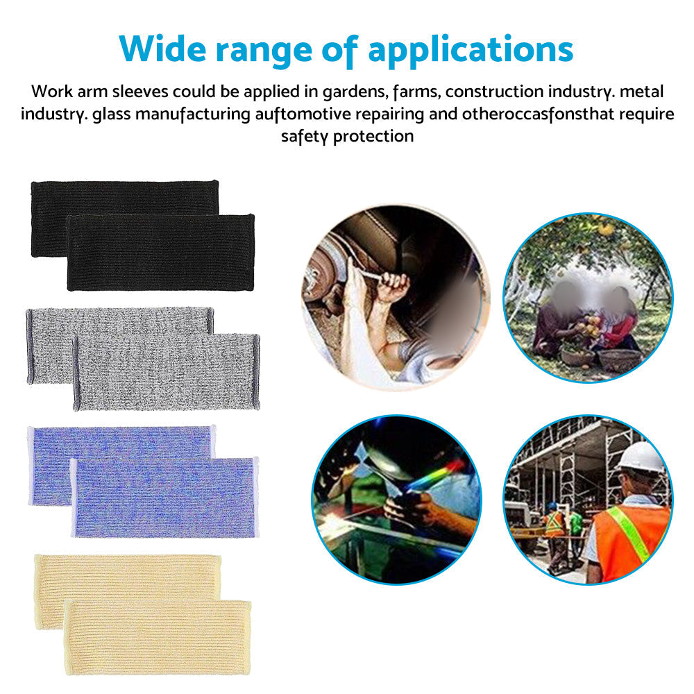 4 Pairs Cut-Resistant Arm Protection Sleeves Forearm Protectors 4 Colors Suitable For Work Safety