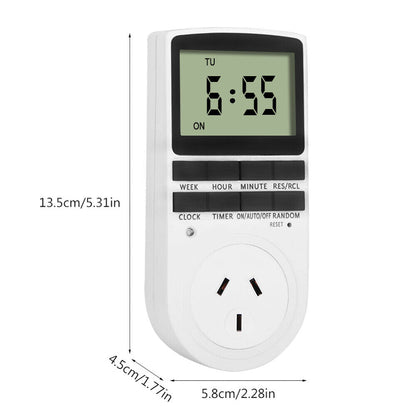 2Pcs 240V LCD Digital Timer Switch Automation Socket Electric Programmable Power.