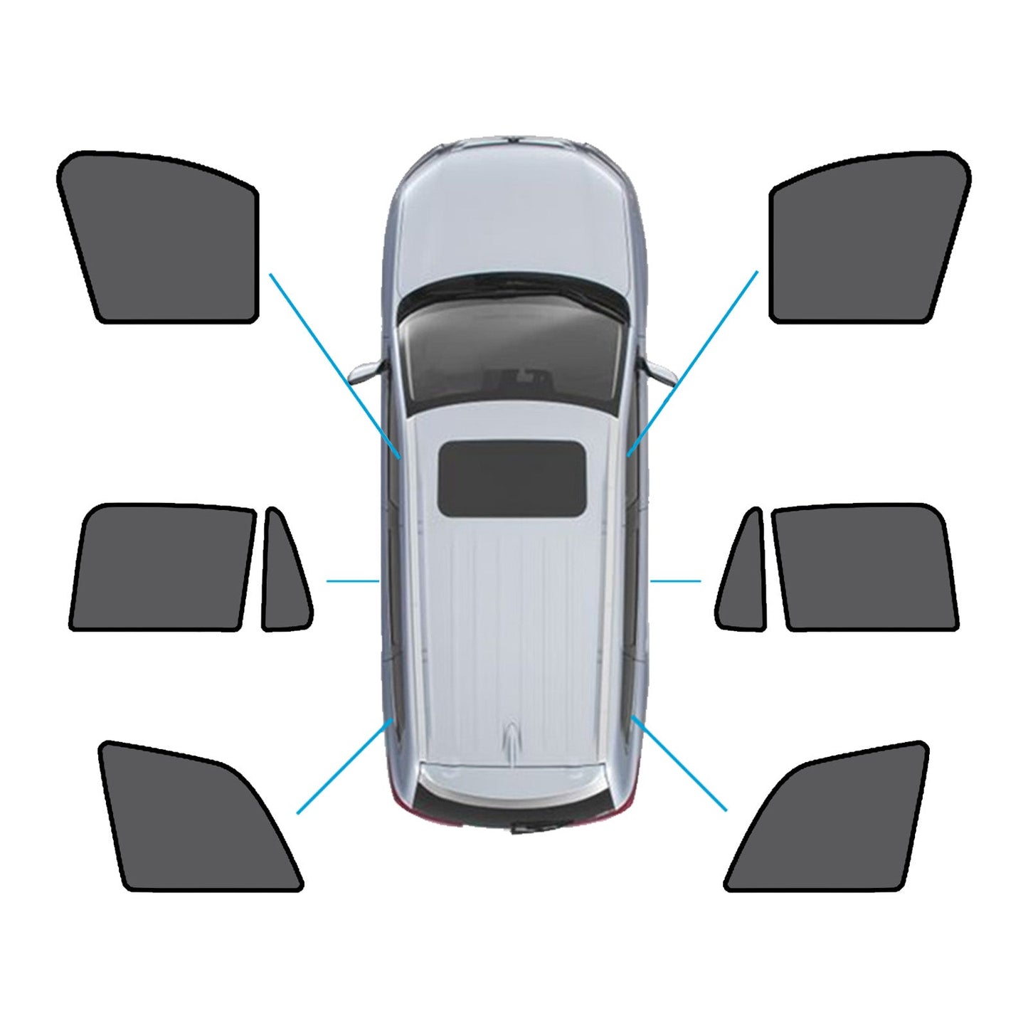 Magnetic Mesh Sun Blind Shades Suitable for Volvo XC90 2015-Current On Front/Rear.