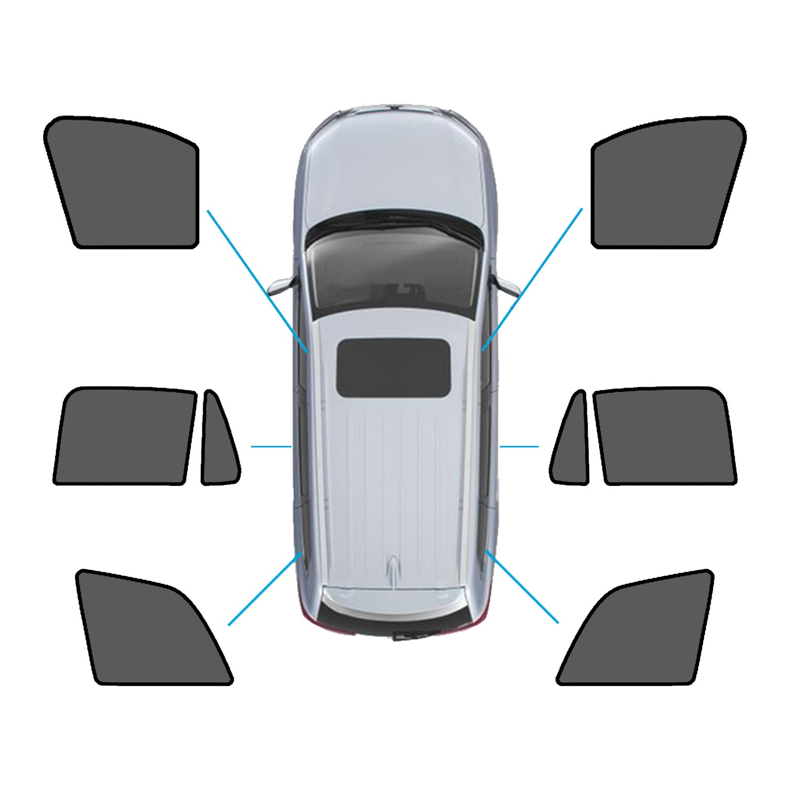 Magnetic Mesh Sun Blind Shades Suitable for Volvo XC90 2015-Current On Front/Rear.
