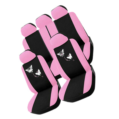 1 Set Deluxe Butterfly Pink Seat Cover Universal Front & Rear Car Seat Cover.