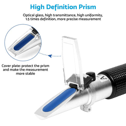ATC Alcohol Refractometer Liquor Volume Percent Tester 0-80percent Measuring Range.