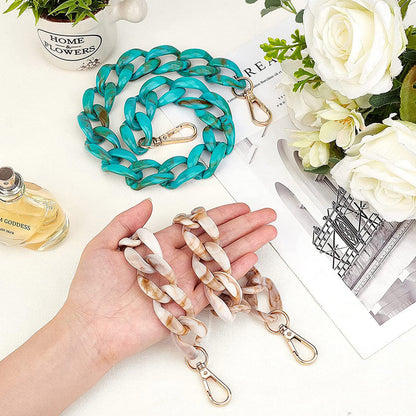 2PCS Resin Purse Chain Handle Acrylic Bag Strap Detachable Purse Clutches Handle.