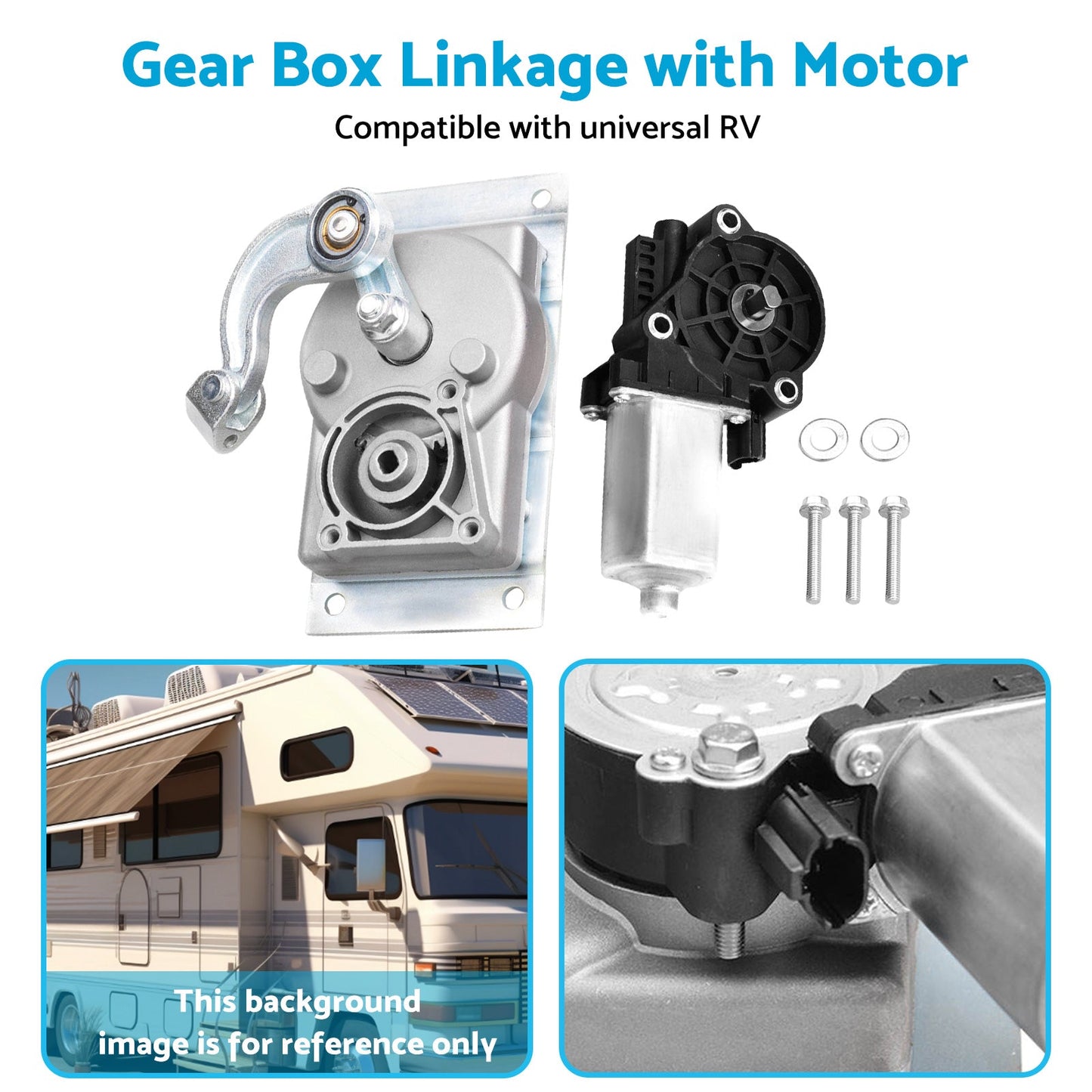 RV Gear Box Linkage with Motor Suitable For Kwikee Electric Steps Replace 366043.