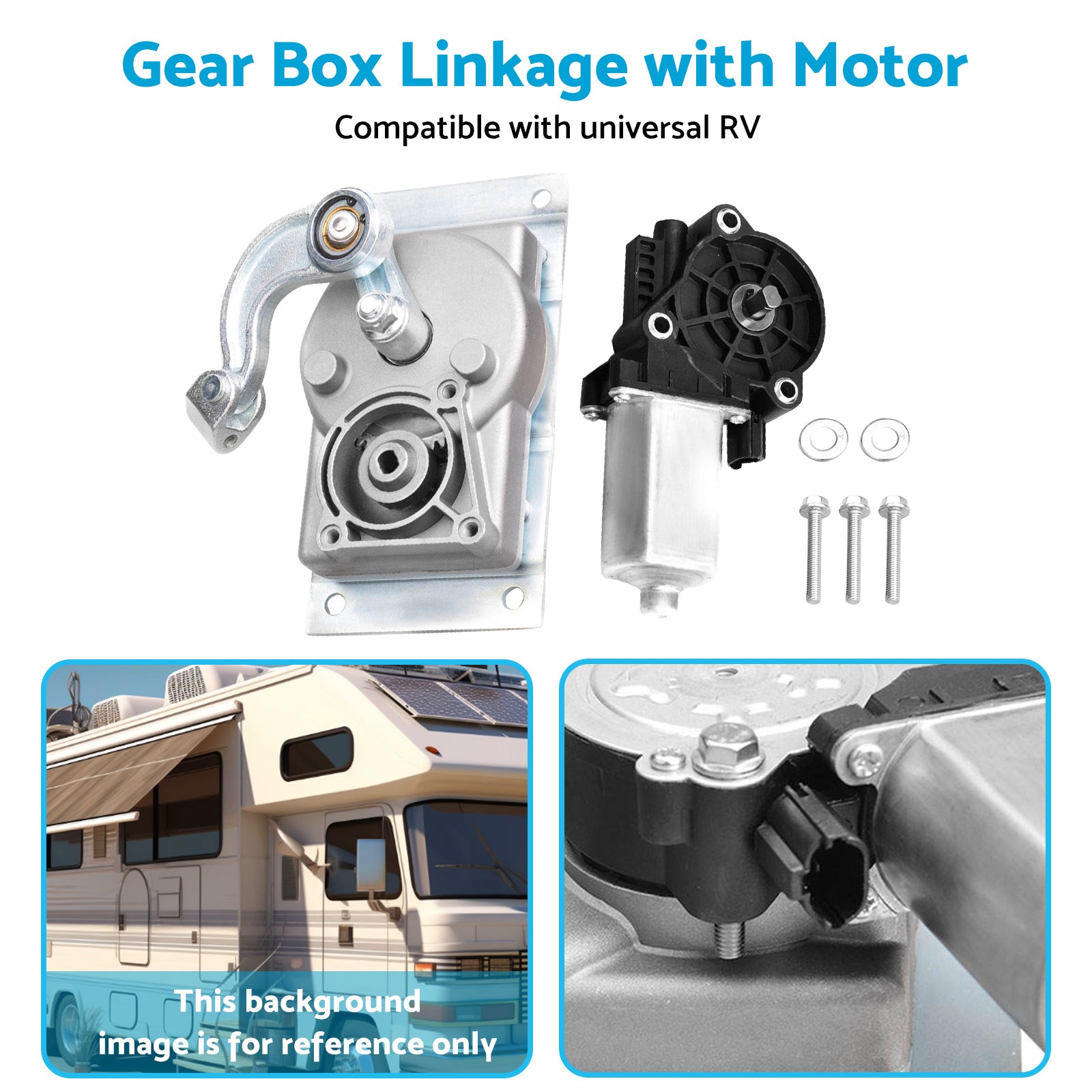 RV Gear Box Linkage with Motor Suitable For Kwikee Electric Steps Replace 366043.