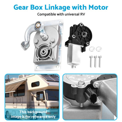 RV Gear Box Linkage with Motor Suitable For Kwikee Electric Steps Replace 366043.