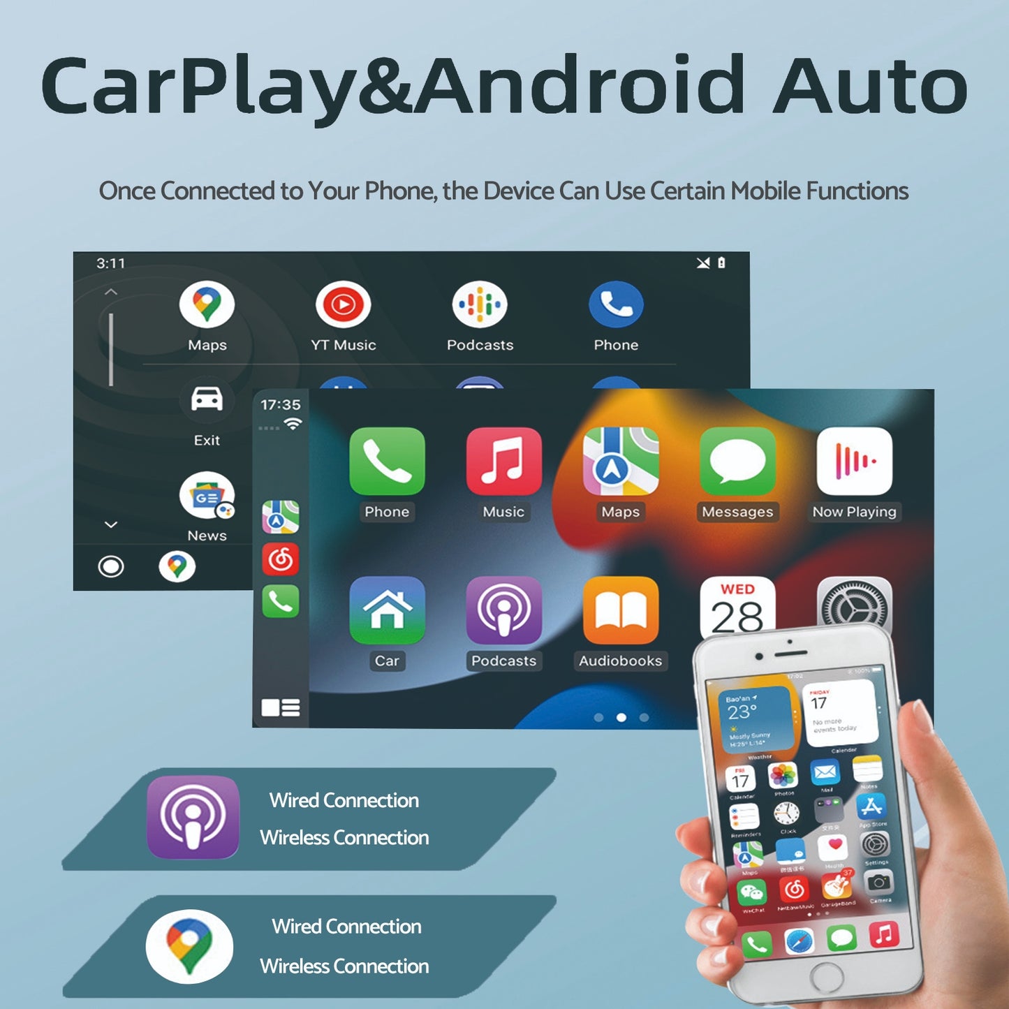 Car Radio Android 13 GPS BT Apple CarPlay Suitable for Hyundai i20 1.4L