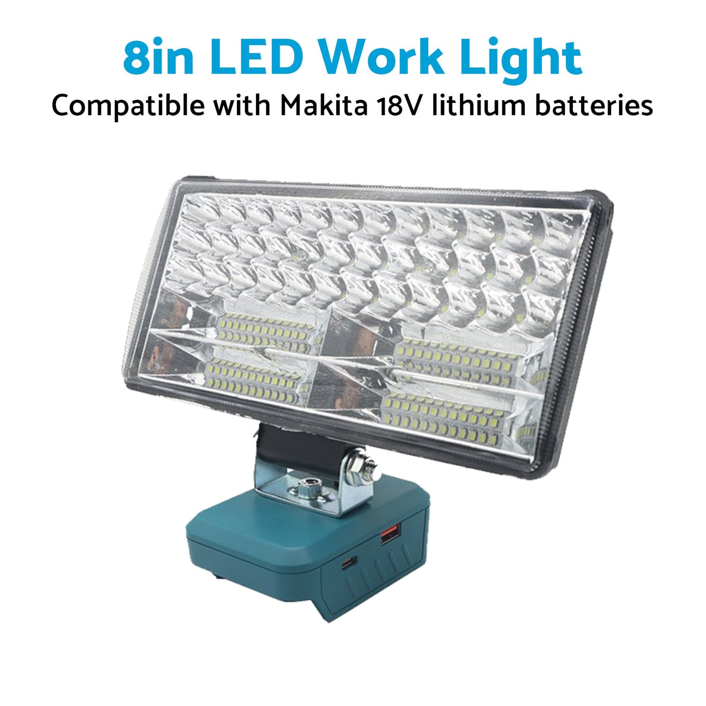 8in LED Work Light Suitable For Makita 18V Li-Ion Battery Workshop Flashlight.