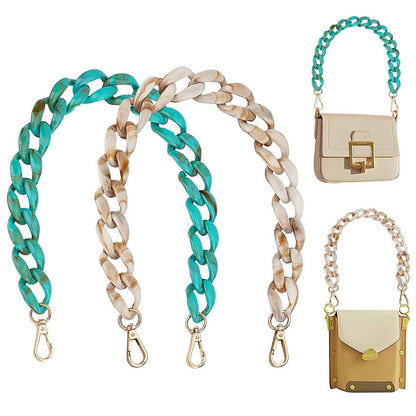 2PCS Resin Purse Chain Handle Acrylic Bag Strap Detachable Purse Clutches Handle.