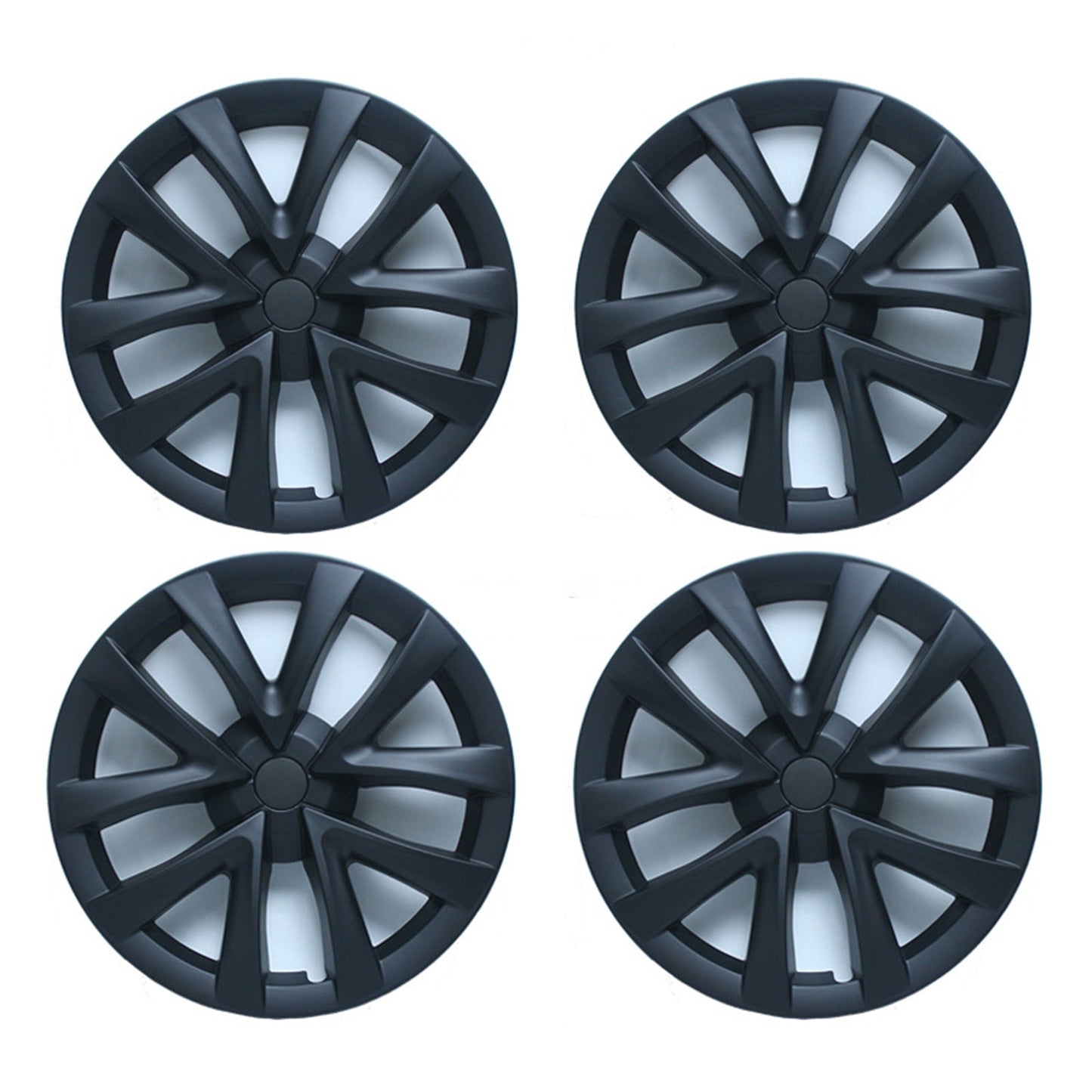 4x Matt Black Wheel Hub Caps Suitable for Tesla Model 3