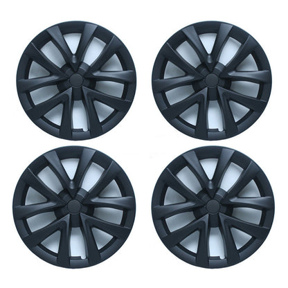 4x Matt Black Wheel Hub Caps Suitable for Tesla Model 3