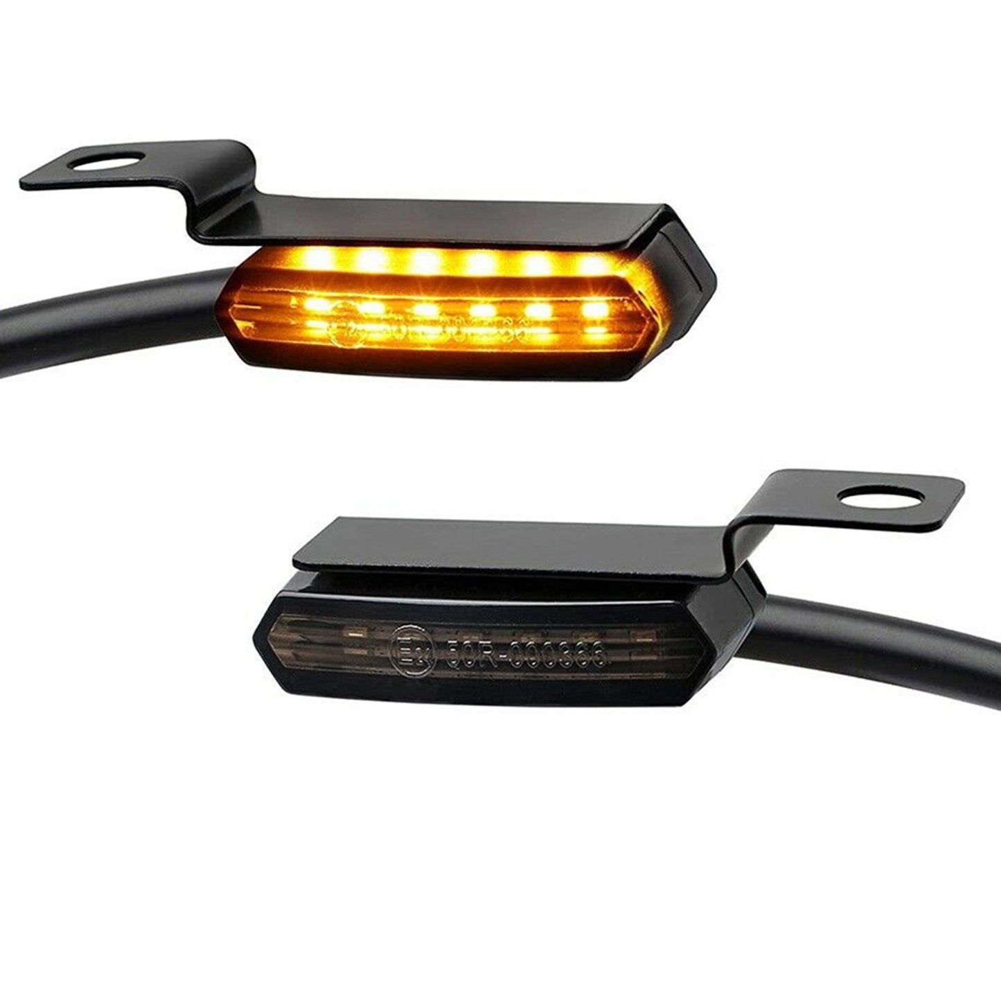 6x LED Mini Motorcycle Front Turn Signal Indicator Amber Light Suitable for Harl