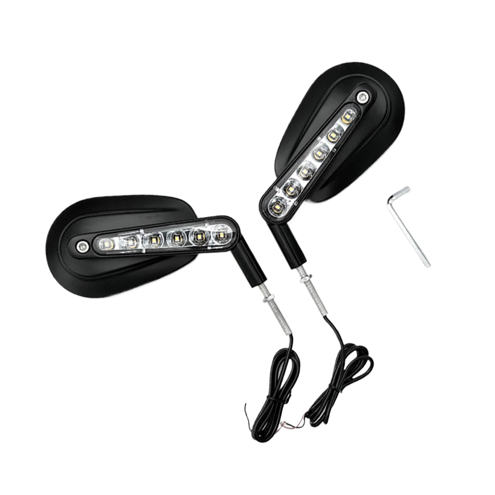 2x Rear View Mirrors LED Turn Signals Muscle Suitablefor Harley Davidson V-Rod.