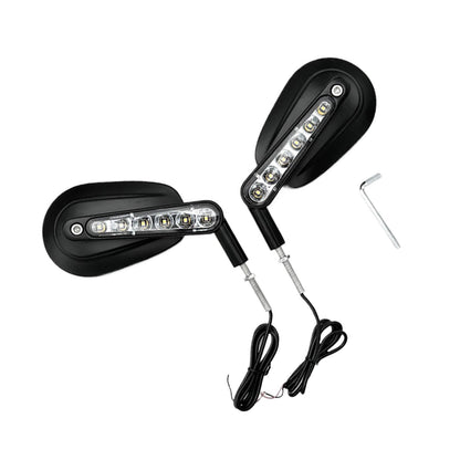 2x Rear View Mirrors LED Turn Signals Muscle Suitablefor Harley Davidson V-Rod.