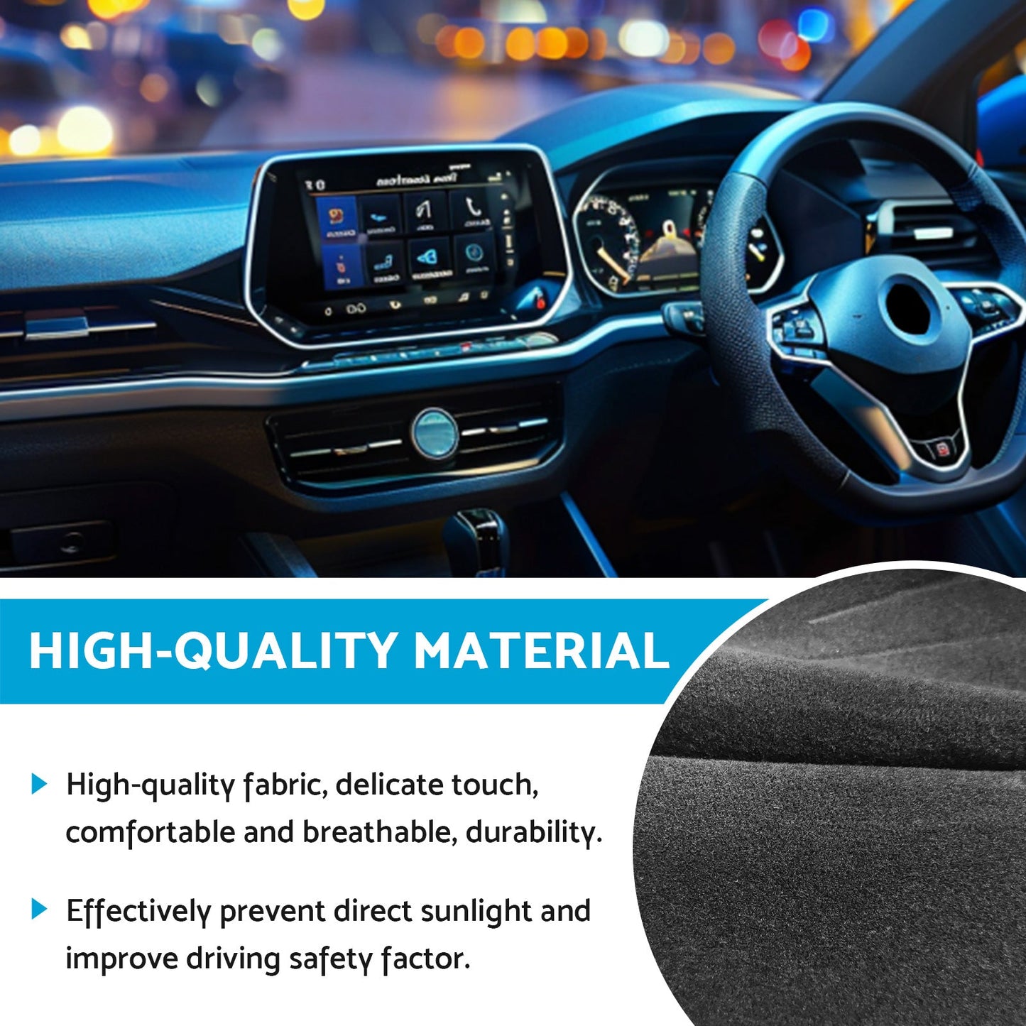 Dash Mat Suitable for Volkswagen T-ROC Non-Slip Dashboard Cover