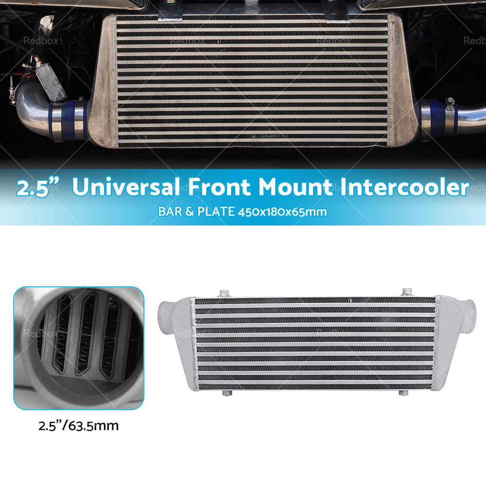 2. 5 inch  Universal Full Aluminum Front Mount Intercooler 450x180x65mm Core Bar and Plate.