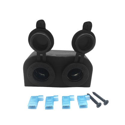 12V-24V Dual Port Surface Mount Cigarette Lighter Suitable for Car Boat Caravan RV.