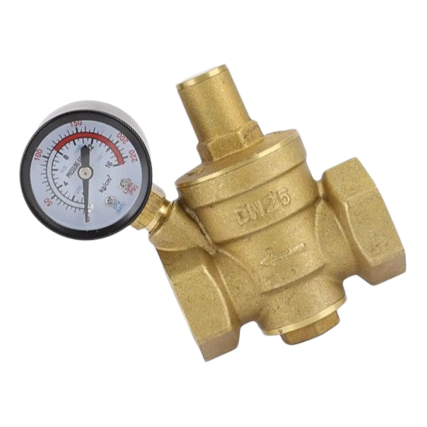 Brass Adjustable Water Pressure Reducing Valve with Gauge DN15 / DN20 / DN25