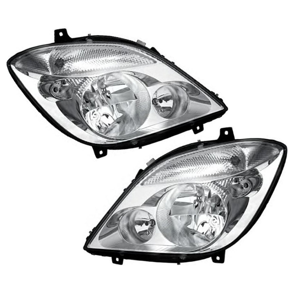 LH+RH Headlights 10-Pin w/ Fog Suitable for Mercedes-Benz Sprinter 2006–2013.
