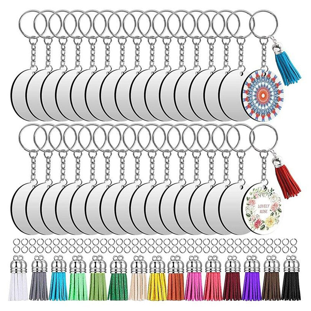 Bulk Keychain Ornament Set 150PCS Sublimation Blank Keychains Suitable for Craft