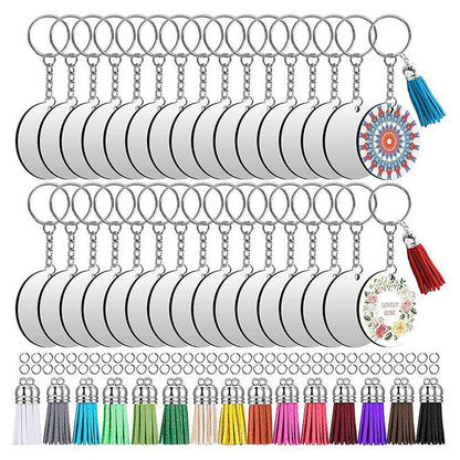 Bulk Keychain Ornament Set 150PCS Sublimation Blank Keychains Suitable for Craft