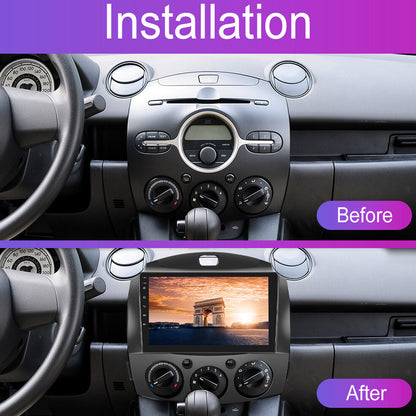 Android 13 Head Unit 9'' Apple CarPlay Bluetooth Suitable for Mazda 2