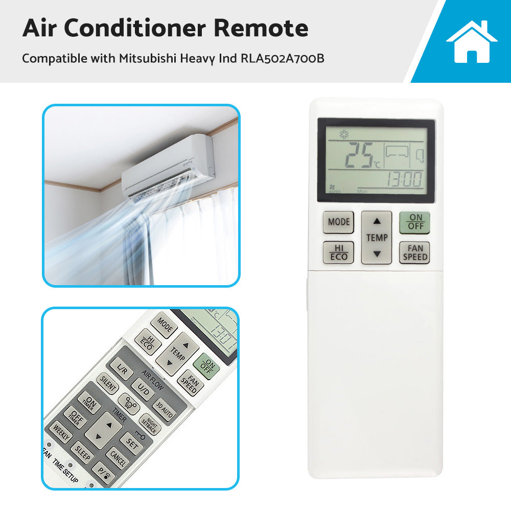 A or C Air Conditioner Remote Control RLA502A700B Suitable for Mitsubishi Heavy Ind.