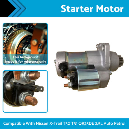 New Starter Motor Fits Nissan X-Trail T30 T31 QR25DE 2. 5L Auto Petrol 1998-2006.