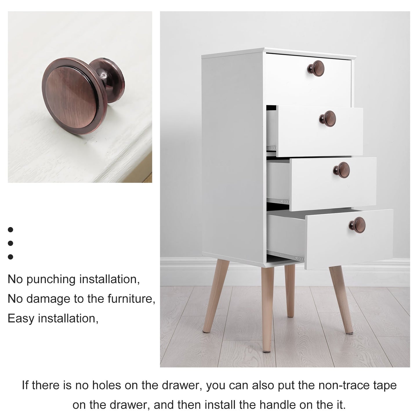 4PCS Set Kitchen Cabinet Knobs Drawer Knobs Drawer Handle for Dresser Drawers.