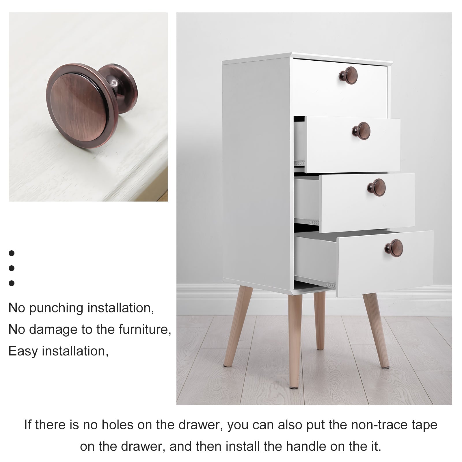 4PCS Set Kitchen Cabinet Knobs Drawer Knobs Drawer Handle for Dresser Drawers.