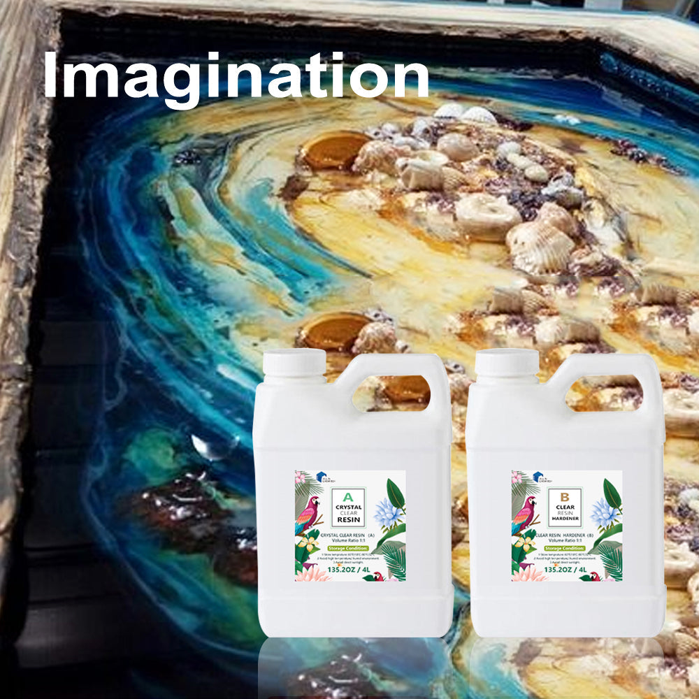 8L Epoxy Resin 1:1 AB Kit Suitable For Art DIY UV Crafts Glass & Water Clear Coating