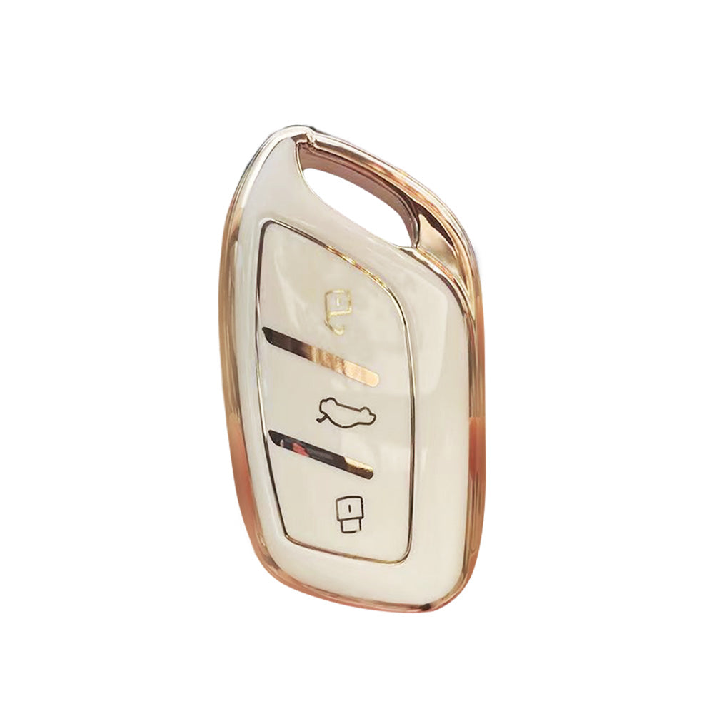 Beige TPU Remote Key Fob Case Cover Suitable For MG ZS EV 2022 / MG3 / MG5 / MG6 / MG7.