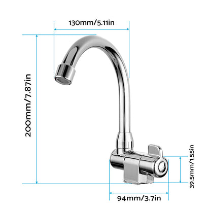 For RV Motorhome Faucet Single Cold Water Tap 360 Degree Rotation 1 or 2in Mounting.